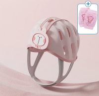 MiniShield – Licht & Ademend – Hoofdbeschermer voor Kinderen Konijn / Pink + 2x kniestukken | Educatief Speelgoed