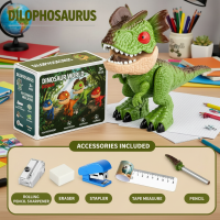 Dinosaur Stationery Toy – Creatief & Leerzaam – 5 in 1 Bureau Set Dilophosaurus | Educatief Speelgoed
