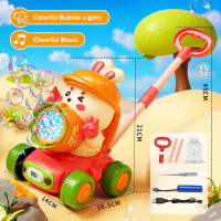 Bubble Blower – Speels & Leuk – Bellen Blaas Duw Wagen Konijntje | Educatief Speelgoed