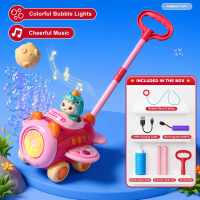 Bubble Blower – Speels & Leuk – Bellen Blaas Duw Wagen Roze Dino | Educatief Speelgoed