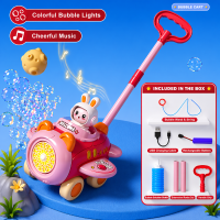 Bubble Blower – Speels & Leuk – Bellen Blaas Duw Wagen Roze Konijntje | Educatief Speelgoed