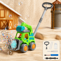 Bubble Blower – Speels & Leuk – Bellen Blaas Duw Wagen Groene Graafmachine | Educatief Speelgoed