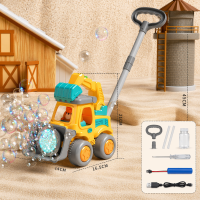 Bubble Blower – Speels & Leuk – Bellen Blaas Duw Wagen Gele Graafmachine | Educatief Speelgoed