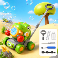 Bubble Blower – Speels & Leuk – Bellen Blaas Duw Wagen Groene Dinosaurus | Educatief Speelgoed