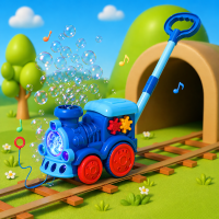 Bubble Blower – Speels & Leuk – Bellen Blaas Duw Wagen Blauwe Trein | Educatief Speelgoed