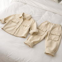 Boys Fashion – Trendy & Comfort – Cargo Set Jongens Zandbeige / 120 (5–6 jaar) | Educatief Speelgoed