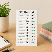 Kids Chore Chart – Structuur & Zelfstandig – To do list Taken Bord Wit / Nee | Educatief Speelgoed
