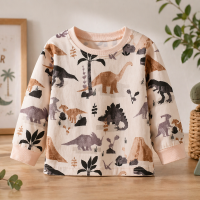 Kids Dinosaur Sweatshirt – Comfort & Stijl – Dino Kinder Trui Bruin / 120 (5–6 jaar) | Educatief Speelgoed