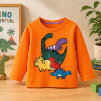 Kids Dinosaur Sweatshirt – Comfort & Stijl – Dino Kinder Trui Oranje / 90 (2–3 jaar) | Educatief Speelgoed