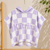 Personalized Hooded Towel – Zacht & Uniek – Gepersonaliseerde Kinder Badcape Lichtlila / 50x50cm | Educatief Speelgoed