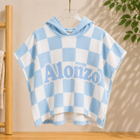 Personalized Hooded Towel – Zacht & Uniek – Gepersonaliseerde Kinder Badcape Uranusblauw / 60x80cm | Educatief Speelgoed
