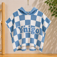 Personalized Hooded Towel – Zacht & Uniek – Gepersonaliseerde Kinder Badcape Pictonblauw / 50x50cm | Educatief Speelgoed