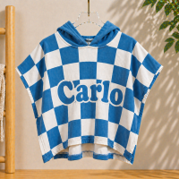 Personalized Hooded Towel – Zacht & Uniek – Gepersonaliseerde Kinder Badcape Cendre Blauw / 50x50cm | Educatief Speelgoed