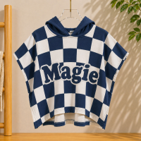 Personalized Hooded Towel – Zacht & Uniek – Gepersonaliseerde Kinder Badcape Schemerblauw / 60x60cm | Educatief Speelgoed