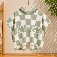 Personalized Hooded Towel – Zacht & Uniek – Gepersonaliseerde Kinder Badcape Basilicum / 60x80cm | Educatief Speelgoed