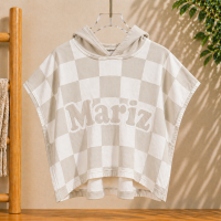 Personalized Hooded Towel – Zacht & Uniek – Gepersonaliseerde Kinder Badcape Marshmallow / 50x50cm | Educatief Speelgoed
