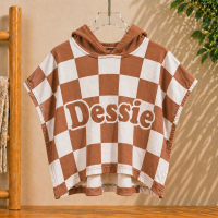 Personalized Hooded Towel – Zacht & Uniek – Gepersonaliseerde Kinder Badcape Geroosterde noten / 50x50cm | Educatief Speelgoed