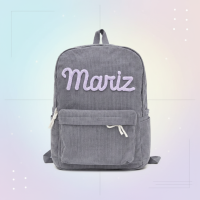 Kids Backpack – Gepersonaliseerde Rugzak voor Kinderen Grijs Paars | Educatief Speelgoed
