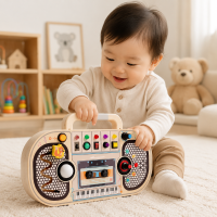 Wooden Busy Board – Motoriek & Interactief – Activiteiten Muziek Bord | Educatief Speelgoed