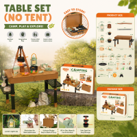 Kids Camping Adventure – Avontuurlijk & Interactief – Kampeer Set Tafelset – Excl. Tent | Educatief Speelgoed