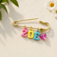 Personalized Charm Pin – Persoonlijk & Stijlvol – Naam Broche Roze hart | Educatief Speelgoed
