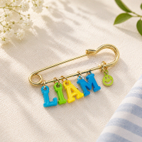 Personalized Charm Pin – Persoonlijk & Stijlvol – Naam Broche Smiley | Educatief Speelgoed