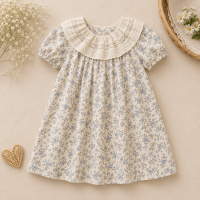 Lace Stitching Dress – Elegant & Comfort – Kant & Stiksels Bluebell Garden jurk / 90 (18–24 maanden) | Educatief Speelgoed
