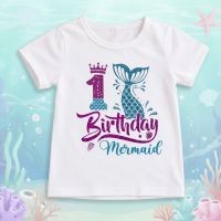 Birthday Graphic Tee – Schattig & Luchtig – Verjaardag Kinder T shirt Zeemeermin / 1 jaar (maat 80) | Educatief Speelgoed