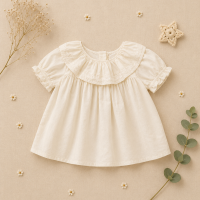 Ruffle Collar Top – Elegant & comfortabel – Top met decoratieve Kraag en pofmouwen 90 (18–24 maanden) | Educatief Speelgoed