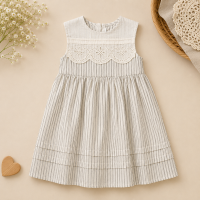Lace Stitching Dress – Elegant & Comfort – Kant & Stiksels Zachte streep Belle / 90 (18–24 maanden) | Educatief Speelgoed
