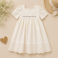 Lace Stitching Dress – Elegant & Comfort – Kant & Stiksels Ivory Bloom Klassiek / 90 (18–24 maanden) | Educatief Speelgoed