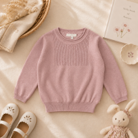 Thin Cotton Pullover – Licht & Comfort – Gebreide Kinder Trui Roze / 130 (6–7 jaar) | Educatief Speelgoed