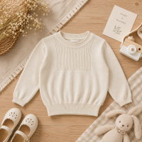 Thin Cotton Pullover – Licht & Comfort – Gebreide Kinder Trui Abrikoos / 100 (3–4 jaar) | Educatief Speelgoed