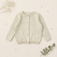 Knit Top & Cardigan – Zacht & comfortabel – Gebreid Shirt & Vest Vest / Crème / 110 (4–5 jaar) | Educatief Speelgoed