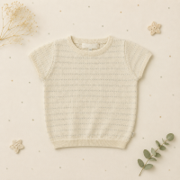 Knit Top & Cardigan – Zacht & comfortabel – Gebreid Shirt & Vest T shirt / Crème / 110 (4–5 jaar) | Educatief Speelgoed