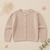 Buttoned Cardigan – Zacht & comfortabel – Gebreid Kinder Vest Abrikoos / 110 (4–5 jaar) | Educatief Speelgoed