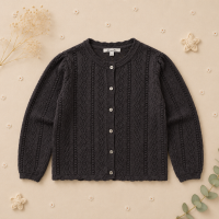 Buttoned Cardigan – Zacht & comfortabel – Gebreid Kinder Vest Zwart / 110 (4–5 jaar) | Educatief Speelgoed