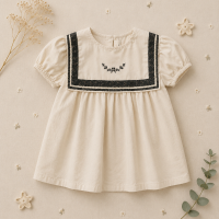 Sailor Top – Elegant & comfortabel – Shirt met Kantdetails en pofmouwen 100 (3–4 jaar) | Educatief Speelgoed
