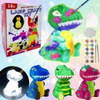 MiniCrafters – Creativiteit & Leren – DIY Lamp Dieren Schilderset Dinosaurus | Educatief Speelgoed