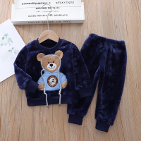 CozyBear – Warm & Zacht – Kinder Trainingspak met Berenmotief Donkerblauw / 110 (2–3 jaar) | Educatief Speelgoed