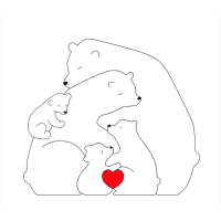 Family Puzzle™ – Gepersonaliseerd Moederdag Cadeau met Berenfamilie 2 Grote Beren + 3 kinderen | Educatief Speelgoed