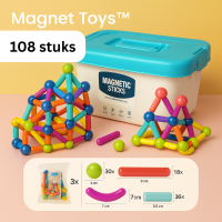 Magnet Toys™   Ontwikkel de creativiteit   Magnetische sticks 108 stuks | Educatief Speelgoed