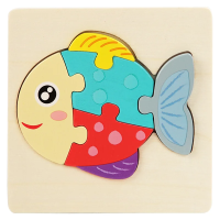 3D Wooden Puzzle™   Speels Dierenavontuur   Legpuzzel Vis | Educatief Speelgoed