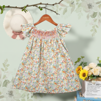 Floral Dress – Licht & Luchtig – Meisjes Flutter Sleeve Jurk Lenteweide / 130 (5 6 jaar) | Educatief Speelgoed