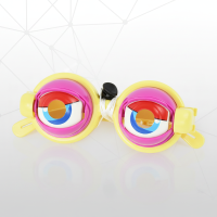 FunGoggles – Grappig & Interactief – Grote Ogen Knipper Bril Speelgoed Geel | Educatief Speelgoed