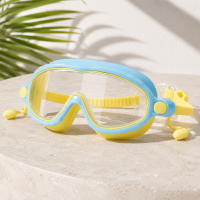 AquaVision – Verstelbare anticondens  en UV bescherming – Siliconen zwembril met oordoppen Geel | Educatief Speelgoed