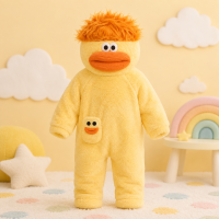 LittleMonster – Comfortabel & Schattig – Kinder Onesie met Grappig Monsterontwerp Geel / 121 (12–15 jaar) | Educatief Speelgoed