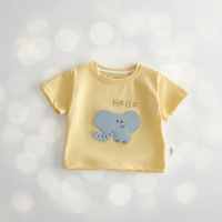 LittlePatch – Cartoon & Leuk  – Kinder T shirt met Cartoon Patches Geel / 110 (2–3 jaar) | Educatief Speelgoed