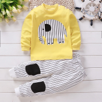 SleepBuddy – Zacht & Comfortabel – Kinder Pyjamaset met Lange Mouwen Gele Olifant / 130 (4–5 jaar) | Educatief Speelgoed