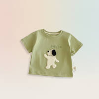 LittlePatch – Cartoon & Leuk  – Kinder T shirt met Cartoon Patches Groen / 110 (2–3 jaar) | Educatief Speelgoed